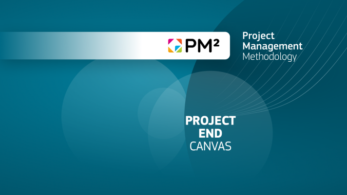 PM² Project End Canvas cover with PM² logo