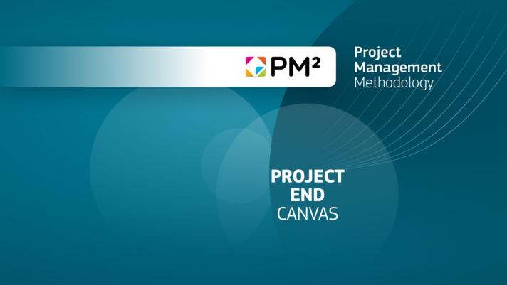 PM² Project End Canvas cover with PM² logo