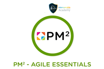 Logo of PM² and Interoperable Europe Academy and text PM²-Agile Essentials