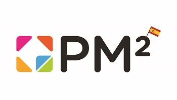 The logo of PM² with the Spanish flag pined on top 