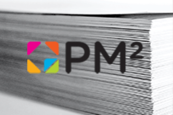 A pile of documents with the PM² logo in front
